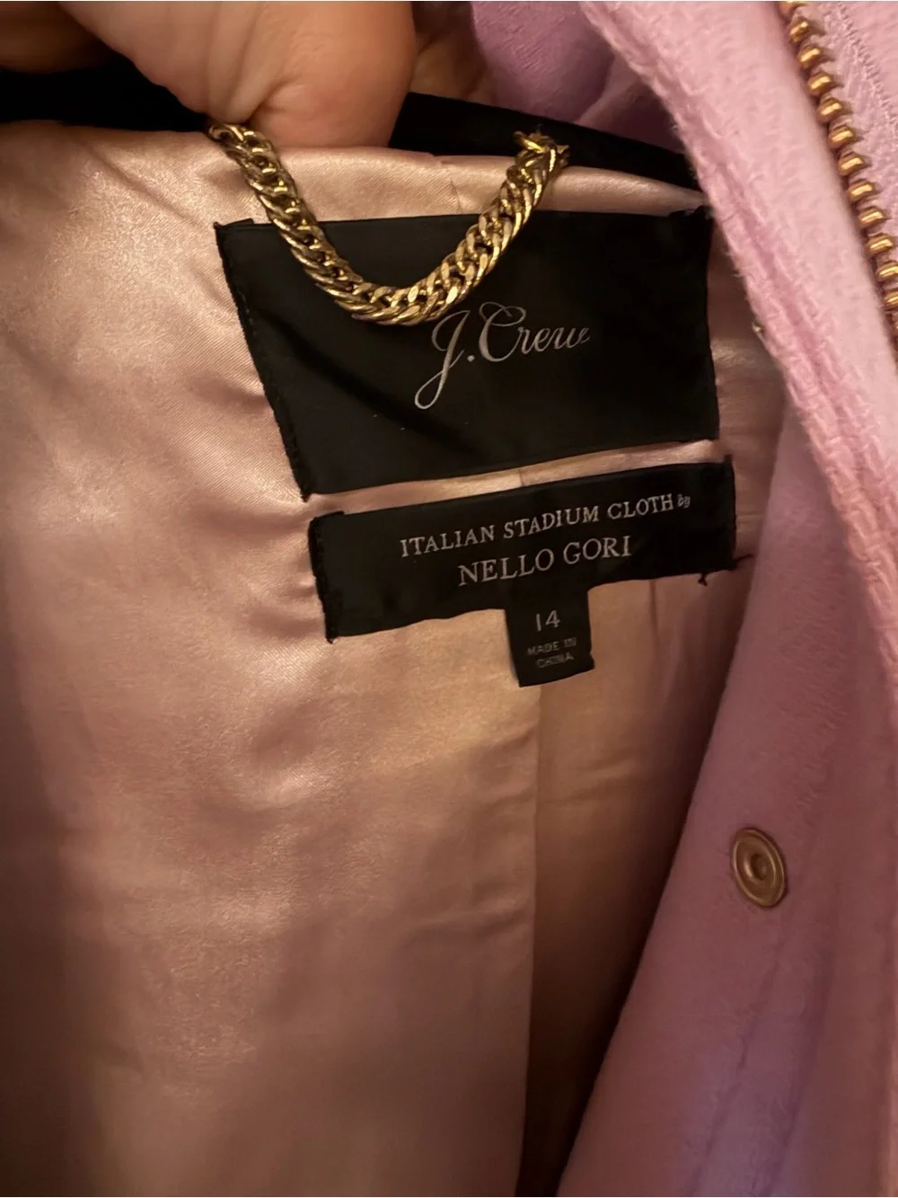 J. Crew Lilac Italian Stadium Cloth Nello Gori Coat